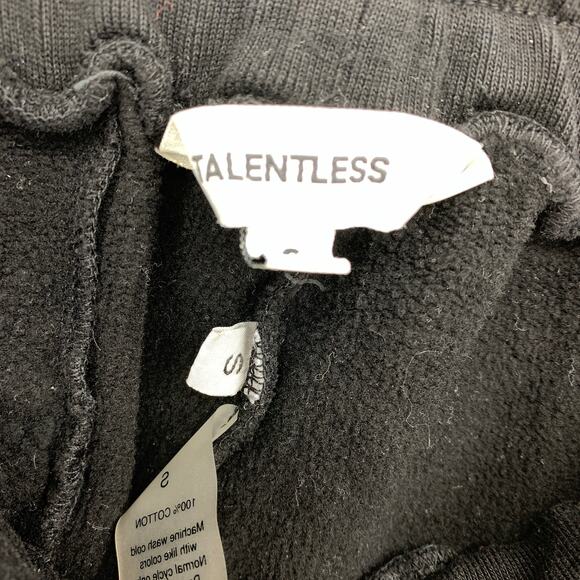 Talentless Sweat Shorts Women's Size Small Black Elastic Drawstring Waist - Picture 6 of 7